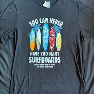 Gildan Black Surfboard Graphic Tee